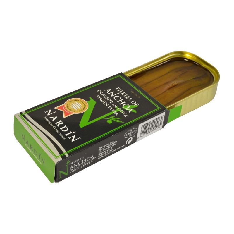 Anchoas del Cantábrico en aceite de oliva virgen extra, lata 100g